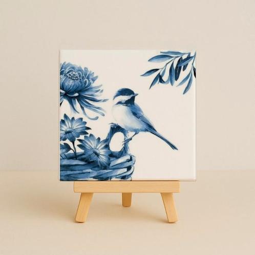 Wandtegeltje Koolmees, Antiek en Kunst, Kunst | Schilderijen | Modern, Ophalen of Verzenden