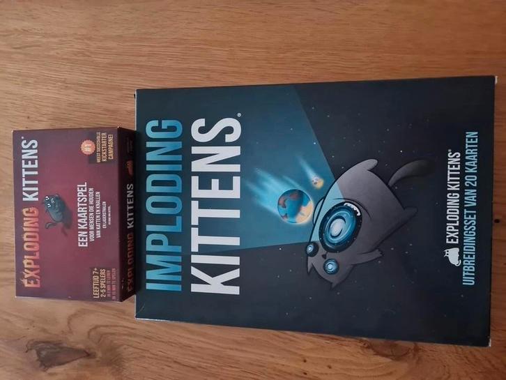 Exploding Kittens+ uitbreidingset imploding kittens, Hobby en Vrije tijd, Gezelschapsspellen | Kaartspellen, Zo goed als nieuw