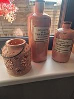 Set vazen/lantaarn met zijden bloem roze, Ophalen, Overige kleuren, Minder dan 50 cm, Glas