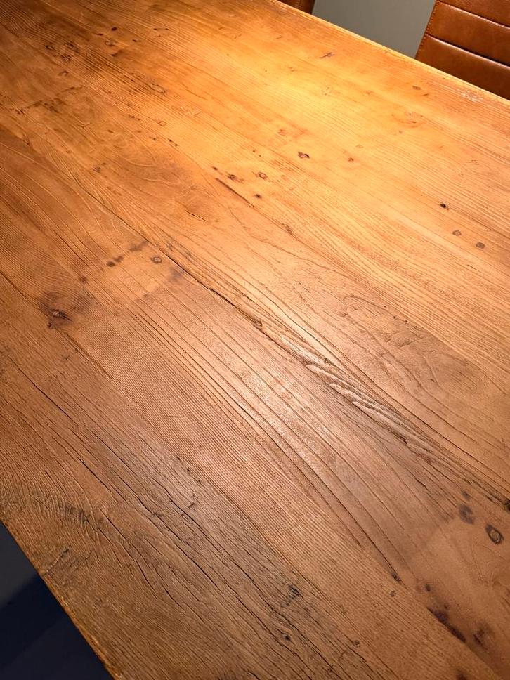 Massief houten eettafel set met bankje en opbergkast, Huis en Inrichting, Tafels | Eettafels, Gebruikt, 100 tot 150 cm, 150 tot 200 cm