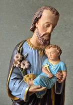 Prachtig groot beeld Sint Jozef met kind Jezus hoog ca 65 cm, Ophalen, Zo goed als nieuw, Beeld(je)