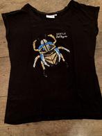 Zwart T-shirt met glitterkever maat M, Maat 38/40 (M), Verzenden, Zwart, Zo goed als nieuw