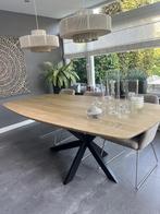 Deens Ovale Eettafel Eikenhout & Metaal - Modern Design, Huis en Inrichting, Tafels | Eettafels, Ophalen, 100 tot 150 cm, Eikenhout