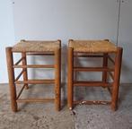 Vintage brocante biezen krukken stevig, Huis en Inrichting, Krukjes, Ophalen of Verzenden, Zo goed als nieuw, Hout