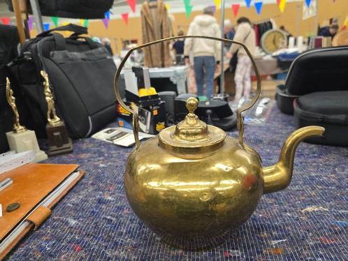 Antieke koperen theeketel met hengsel – authentiek & sfeervo, Antiek en Kunst, Antiek | Koper en Brons, Ophalen