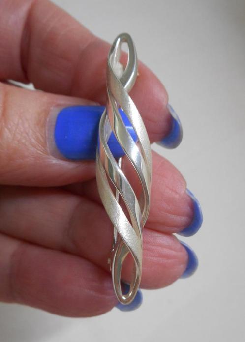 Zilveren modernist broche gesigneerd nr.314, Sieraden, Tassen en Uiterlijk, Broches, Zo goed als nieuw, Zilver, Zilver, 4 tot 7 cm