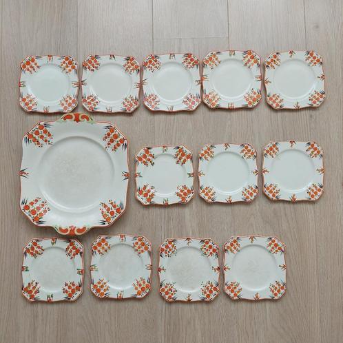 Art Deco Solian Ware gebakstel van Soho Pottery, Antiek en Kunst, Antiek | Servies compleet, Ophalen of Verzenden