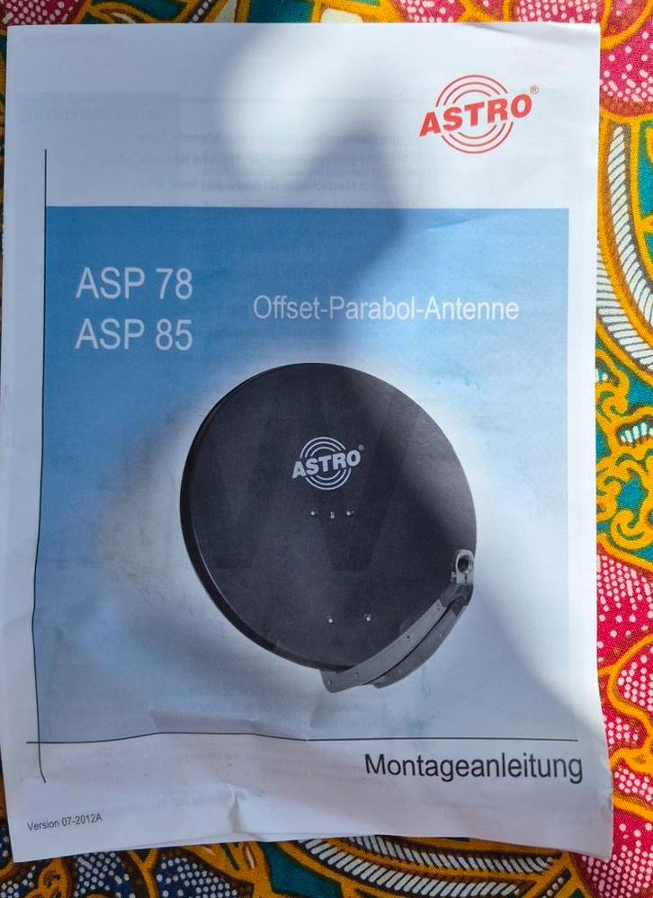 ASTRO ASP 78 antraciet – Nieuwe satellietschotel (78 cm), Audio, Tv en Foto, Schotelantennes, Zo goed als nieuw, Ophalen of Verzenden