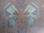 Driessen blik met Art DEco decoratie en grote blauwe vlinder, Ophalen of Verzenden, Gebruikt, Overige, Overige merken