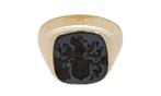 Sale! Familie wapen blauwe lagensteen 14k gouden heren ring, Sieraden, Tassen en Uiterlijk, Antieke sieraden, Ophalen of Verzenden