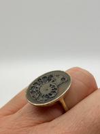 Z859 Prachtige zilveren ammoniet fossiel ring maat 17, Ophalen of Verzenden, X, Dame, Zilver
