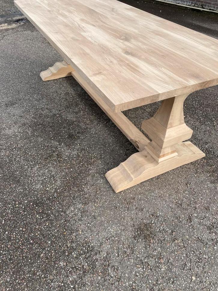 eikentafels  / klooster onderstel /  Kolompoot Matrix eiken, Huis en Inrichting, Tafels | Salontafels, Zo goed als nieuw, 75 cm of meer
