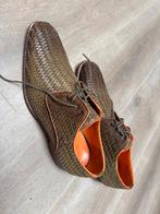 Prachtig gevlochten leren herenschoenen, Bruin, Ophalen of Verzenden, Veterschoenen, Melik