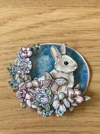 3D plaatje konijn vlinder bloemen, Nieuw, Ophalen of Verzenden