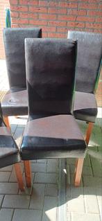 5 eetkamer stoelen, Ophalen, Gebruikt, Bruin, Hout
