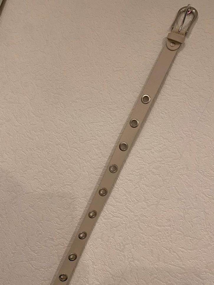 Lichtbeige leren dames ceintuur - Made in Italy, Sieraden, Tassen en Uiterlijk, Armbanden, Zo goed als nieuw, Leer, Beige, Ophalen of Verzenden