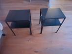 Gratis: 2 zwarte nachtkastjes, Huis en Inrichting, Ophalen, Gebruikt, Minder dan 45 cm, Metaal of Aluminium