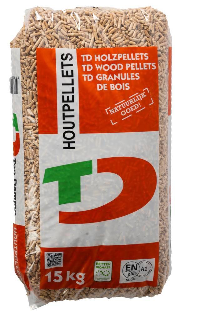 Ten Damme witte 100% naaldhout pellets EN/Plus A1 990 kg, Tuin en Terras, Haardhout, Blokken, Overige houtsoorten, 6 m³ of meer