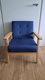 Blauwe leunstoel vidaXL, Ophalen, Hout, Minder dan 75 cm, Zo goed als nieuw