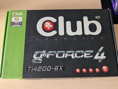 Retro Club3D GeForce 4 ti4200 128mb-x8 AGP videokaart, Computers en Software, Videokaarten, Gebruikt, Nvidia, AGP, GDDR, Tv-Out
