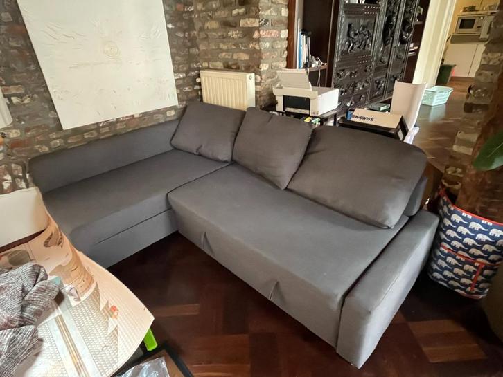 Ikea slaapbank Friheten, Huis en Inrichting, Banken | Bankstellen, Gebruikt, Hoekbank, Driepersoons, 200 tot 250 cm, 75 tot 100 cm
