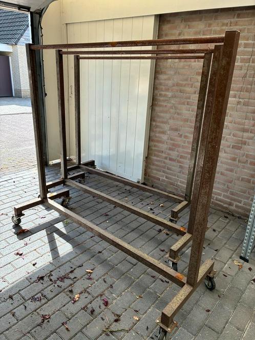 Vintage Stalen Rek op Wielen, Diversen, Rommelmarktspullen, Gebruikt, Ophalen