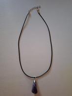 Veterketting amethist hanger, Verzenden, Paars, Nieuw, Met edelsteen