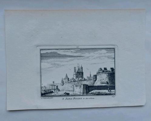 277 / Sint Janspoort te Arnhem van A. Rademaker 18e eeuw, Antiek en Kunst, Kunst | Etsen en Gravures, Ophalen of Verzenden