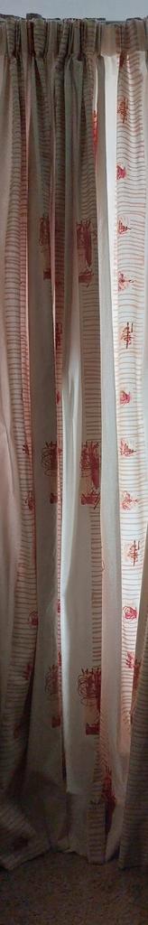 2xVintage Gordijnen uit de jaren 80print incl.gordijnhaakjes, Huis en Inrichting, Stoffering | Gordijnen en Lamellen, Zo goed als nieuw