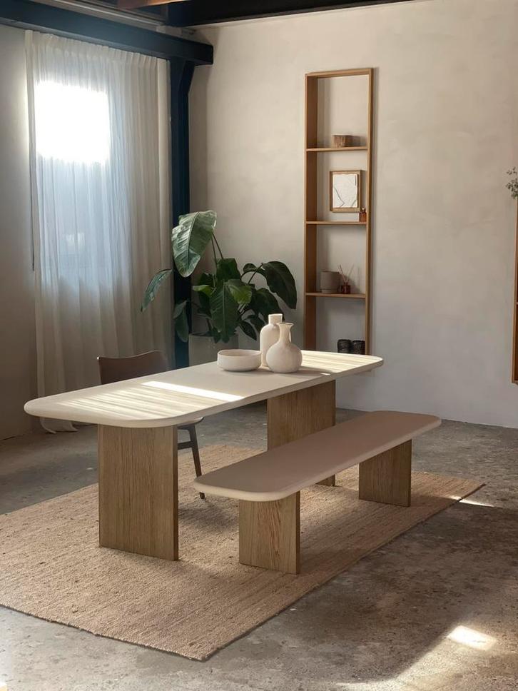 Beton cire eettafelbank NIEUW, Huis en Inrichting, Tafels | Eettafels, Nieuw, 200 cm of meer, 200 cm of meer, Vijf personen of meer