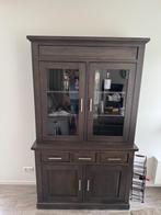 Vitrine kast massief eiken, Ophalen, 100 tot 150 cm, 200 cm of meer, Eikenhout