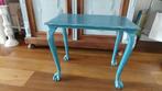 Blauw tafeltje met drakenpootjes brocante landelijk antiek, Ophalen of Verzenden