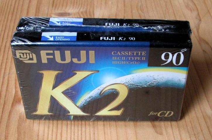 FUJI K2 90 TYPE II 2 cassettes NIEUW GESEALD, Cd's en Dvd's, Cassettebandjes, Nieuw in verpakking, Onbespeeld, Overige genres