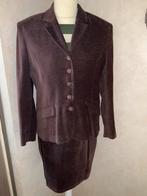 Bruin velvet damespak maat m, Maat 38/40 (M), Kostuum of Pak, Bruin, Ophalen of Verzenden