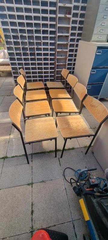 set van 8 gijs van der sluis stoelen stapelstoelen studenten beschikbaar voor biedingen