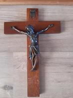 Antiek Koperen Jezus Kruis, Verzamelen, Ophalen of Verzenden, Zo goed als nieuw, Overige typen, Christendom | Katholiek