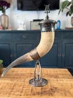 Antieke hoorn des overvloeds decoratieve drinkhorn 1900, Antiek en Kunst, Ophalen of Verzenden