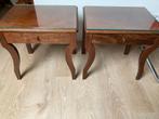 Antieke nachtkastjes met glasplaat / in goede staat, Huis en Inrichting, Slaapkamer | Nachtkastjes, Ophalen, Gebruikt, Hout