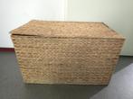 Rotan mand koffer kist met vast deksel bruin, Huis en Inrichting, Ophalen, Overige materialen, Gebruikt, Mand