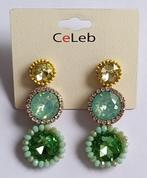 Celeb groene ronde strass steker oorbellen, Overige materialen, Nieuw, Ophalen of Verzenden, Knopjes of Stekers