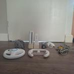 Nintendo Wii console, Ophalen of Verzenden, Zo goed als nieuw, Met 2 controllers, Met stuurtje