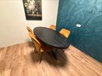 Eettafel met 4 stoelen, Antiek en Kunst, Antiek | Meubels | Tafels, Ophalen of Verzenden