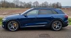 Audi e-tron 55 Quattro Mugello Blue Pearl, 408PK,664Nm uniek, Auto's, Automaat, USB, 1800 kg, Zwart