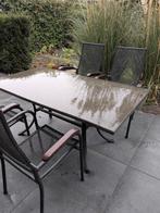 gratis tuintafel met 4 stoelen, Tuin en Terras, Ophalen, Gebruikt, Rechthoekig, Overige materialen