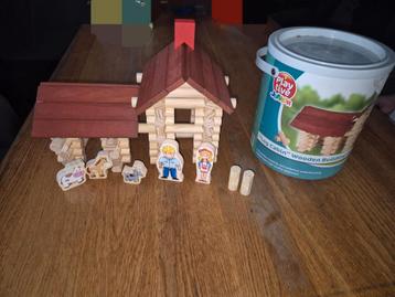 Log cabin building game 113 stukjes. compleet.  beschikbaar voor biedingen