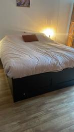Zwart Brimnes Ikea bed, Huis en Inrichting, Brimnes, 160 cm, Gebruikt, Hout