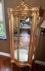 Vitrinekast, goud, barokstijl, Huis en Inrichting, Kasten | Vitrinekasten, Ophalen, Gebruikt, 50 tot 100 cm, Glas