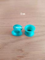Nieuwe tunnels, pluggen. Silicone. Mint groen. 6, 18 Mm., Ophalen of Verzenden, Zo goed als nieuw, Overige materialen, Oor- of Traguspiercing