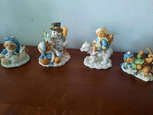 Cherished teddies Kerstbeeldjes Set - 4 stuks, Huis en Inrichting, Woonaccessoires | Overige, Gebruikt, Ophalen of Verzenden