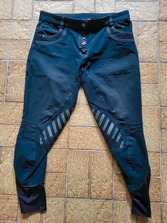 STARLIGHT rijbroek. Blauw. Maat 42. Siliconen knievlakken., Dieren en Toebehoren, Paardrijkleding, Zo goed als nieuw, Dames, Onderkleding